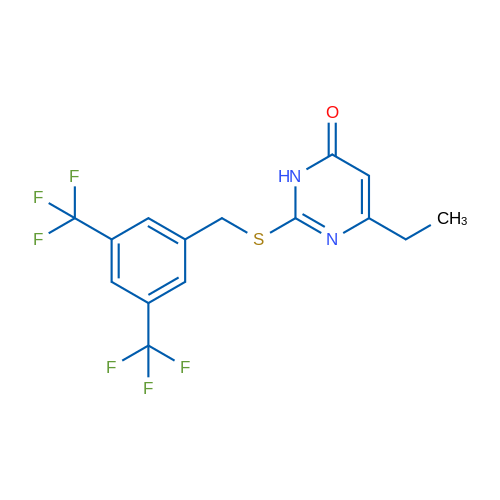 2-({[3,5-bis(trifluoromethyl)phenyl]methyl}sulfanyl)-6-ethyl-3,4-dihydropyrimidin-4-one 1g
