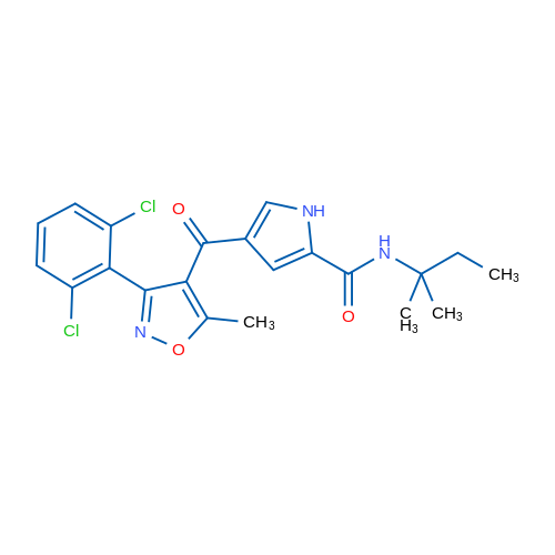 4-[3-(2,6-Dichlorophenyl)-5-methyl-1,2-oxazole-4-carbonyl]-N-(2-methylbutan-2-yl)-1H-pyrrole-2-carboxamide 1g