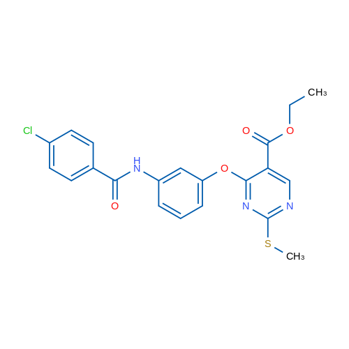 Ethyl 4-[3-(4-chlorobenzamido)phenoxy]-2-(methylsulfanyl)pyrimidine-5-carboxylate 1g
