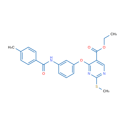 Ethyl 4-[3-(4-methylbenzamido)phenoxy]-2-(methylsulfanyl)pyrimidine-5-carboxylate 1g
