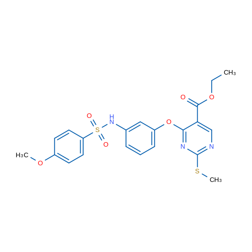 Ethyl 4-[3-(4-methoxybenzenesulfonamido)phenoxy]-2-(methylsulfanyl)pyrimidine-5-carboxylate 1g