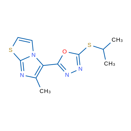 2-{6-methylimidazo[2,1-b][1,3]thiazol-5-yl}-5-(propan-2-ylsulfanyl)-1,3,4-oxadiazole 1g