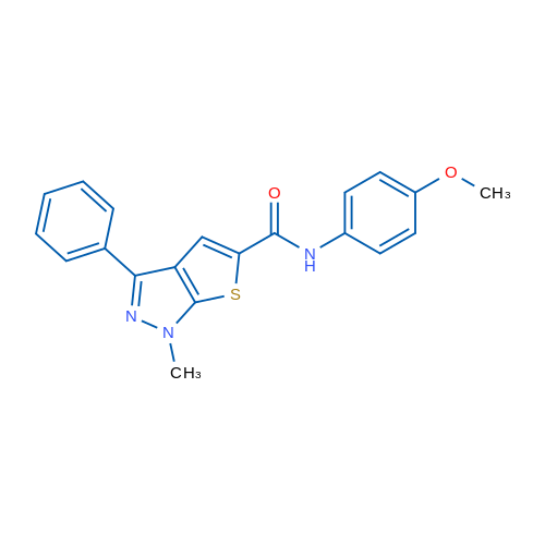 N-(4-Methoxyphenyl)-1-methyl-3-phenyl-1H-thieno[2,3-c]pyrazole-5-carboxamide 1g