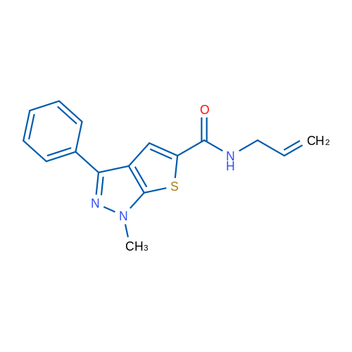 1-Methyl-3-phenyl-N-(prop-2-en-1-yl)-1H-thieno[2,3-c]pyrazole-5-carboxamide 1g