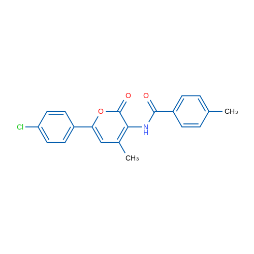 N-[6-(4-Chlorophenyl)-4-methyl-2-oxo-2H-pyran-3-yl]-4-methylbenzamide 1g