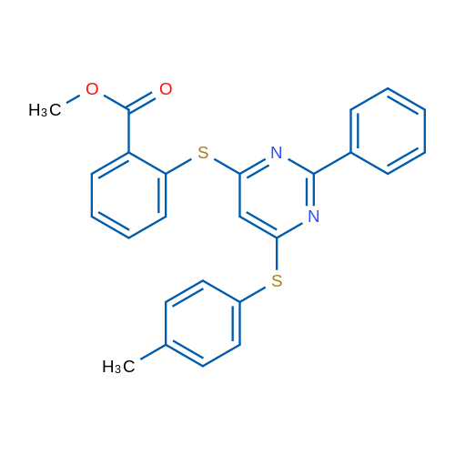 Methyl 2-({6-[(4-methylphenyl)sulfanyl]-2-phenylpyrimidin-4-yl}sulfanyl)benzoate 1g