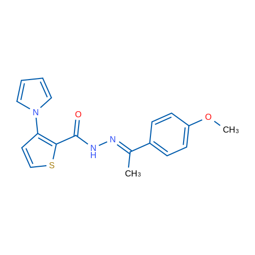 N'-[(1E)-1-(4-Methoxyphenyl)ethylidene]-3-(1H-pyrrol-1-yl)thiophene-2-carbohydrazide 1g