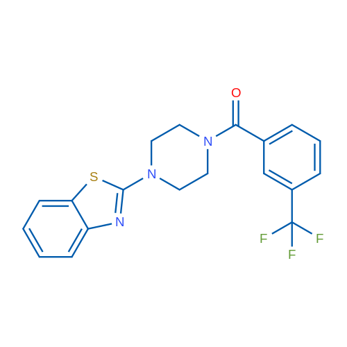 2-{4-[3-(trifluoromethyl)benzoyl]piperazin-1-yl}-1,3-benzothiazole 1g