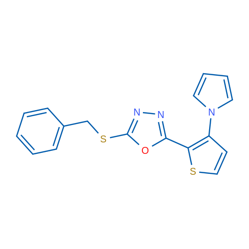 2-(Benzylsulfanyl)-5-[3-(1H-pyrrol-1-yl)thiophen-2-yl]-1,3,4-oxadiazole 1g