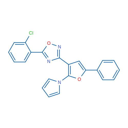 5-(2-Chlorophenyl)-3-[5-phenyl-2-(1H-pyrrol-1-yl)furan-3-yl]-1,2,4-oxadiazole 1g