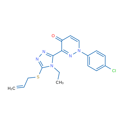 1-(4-Chlorophenyl)-3-[4-ethyl-5-(prop-2-en-1-ylsulfanyl)-4H-1,2,4-triazol-3-yl]-1,4-dihydropyridazin-4-one 1g