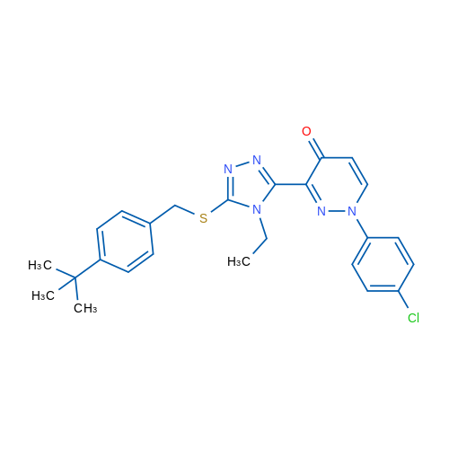 3-(5-{[(4-tert-butylphenyl)methyl]sulfanyl}-4-ethyl-4H-1,2,4-triazol-3-yl)-1-(4-chlorophenyl)-1,4-dihydropyridazin-4-one 1g