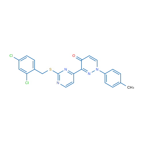 3-(2-{[(2,4-dichlorophenyl)methyl]sulfanyl}pyrimidin-4-yl)-1-(4-methylphenyl)-1,4-dihydropyridazin-4-one 1g