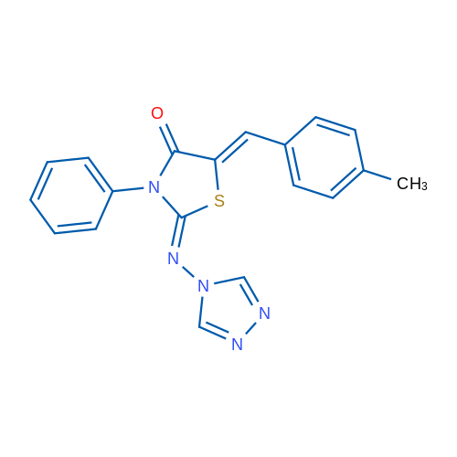 (2Z,5Z)-5-[(4-Methylphenyl)methylidene]-3-phenyl-2-[(4H-1,2,4-triazol-4-yl)imino]-1,3-thiazolidin-4-one 1g