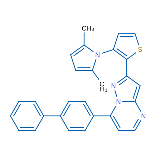 1-[2-(7-{[1,1'-biphenyl]-4-yl}pyrazolo[1,5-a]pyrimidin-2-yl)thiophen-3-yl]-2,5-dimethyl-1H-pyrrole 1g