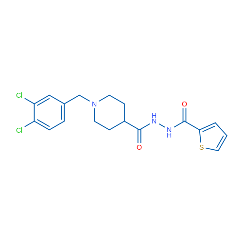 1-[(3,4-Dichlorophenyl)methyl]-N'-(thiophene-2-carbonyl)piperidine-4-carbohydrazide 1g