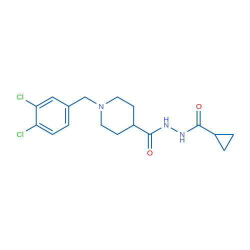 N'-Cyclopropanecarbonyl-1-[(3,4-dichlorophenyl)methyl]piperidine-4-carbohydrazide 1g
