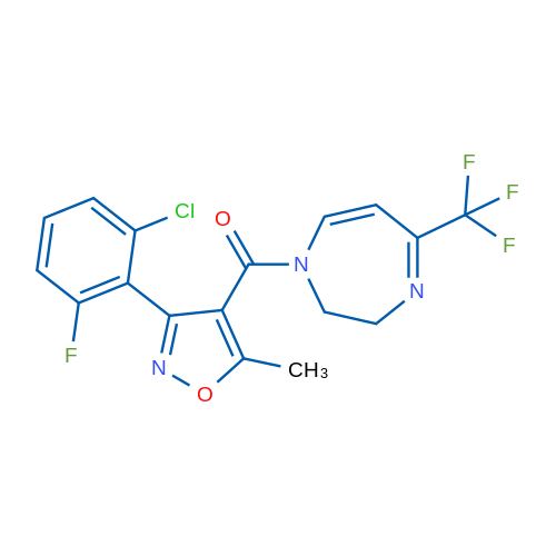 1-[3-(2-Chloro-6-fluorophenyl)-5-methyl-1,2-oxazole-4-carbonyl]-5-(trifluoromethyl)-2,3-dihydro-1H-1,4-diazepine 1g