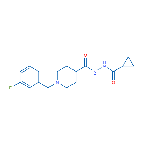 N'-Cyclopropanecarbonyl-1-[(3-fluorophenyl)methyl]piperidine-4-carbohydrazide 1g