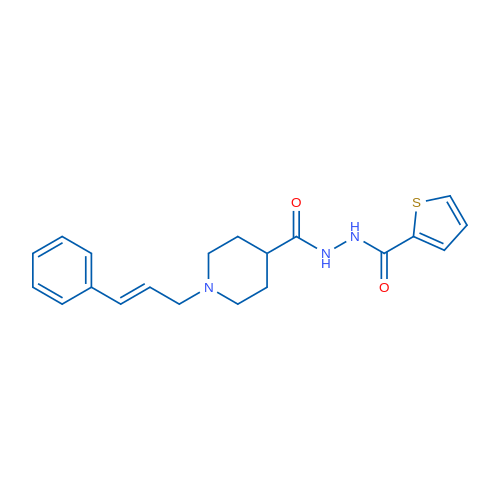 1-[(2E)-3-Phenylprop-2-en-1-yl]-N'-(thiophene-2-carbonyl)piperidine-4-carbohydrazide 1g