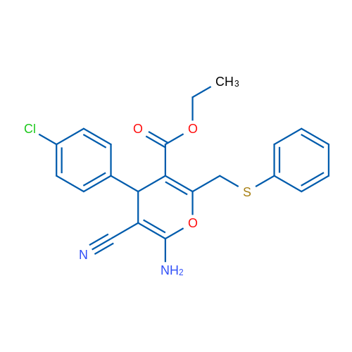 Ethyl 6-amino-4-(4-chlorophenyl)-5-cyano-2-[(phenylsulfanyl)methyl]-4H-pyran-3-carboxylate 1g