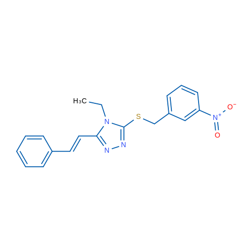 4-Ethyl-3-{[(3-nitrophenyl)methyl]sulfanyl}-5-[(E)-2-phenylethenyl]-4H-1,2,4-triazole 1g