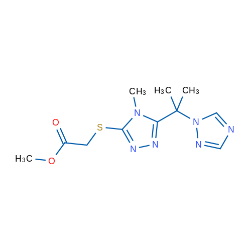 Methyl 2-({4-methyl-5-[2-(1H-1,2,4-triazol-1-yl)propan-2-yl]-4H-1,2,4-triazol-3-yl}sulfanyl)acetate 1g