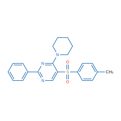 5-(4-Methylbenzenesulfonyl)-2-phenyl-4-(piperidin-1-yl)pyrimidine 1g