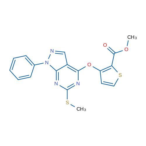 Methyl 3-{[6-(methylsulfanyl)-1-phenyl-1H-pyrazolo[3,4-d]pyrimidin-4-yl]oxy}thiophene-2-carboxylate 1g