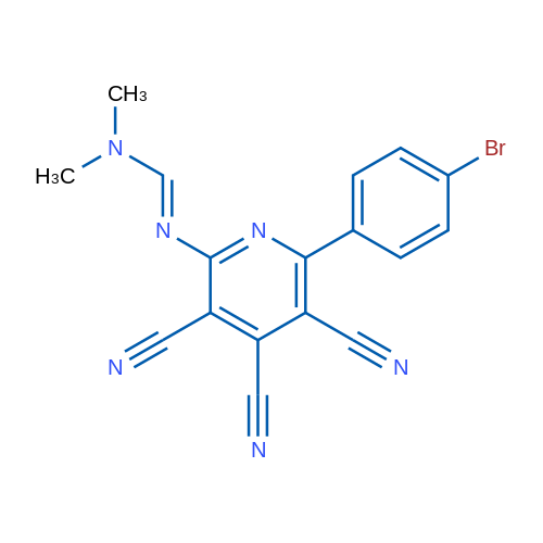(E)-N'-[6-(4-Bromophenyl)-3,4,5-tricyanopyridin-2-yl]-N,N-dimethylmethanimidamide 1g