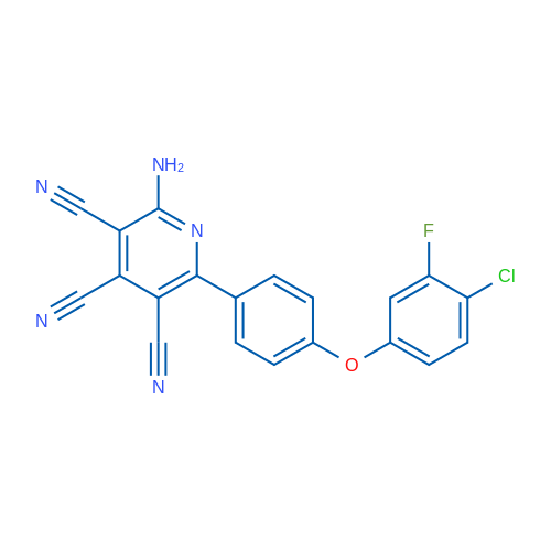 2-Amino-6-[4-(4-chloro-3-fluorophenoxy)phenyl]pyridine-3,4,5-tricarbonitrile 1g