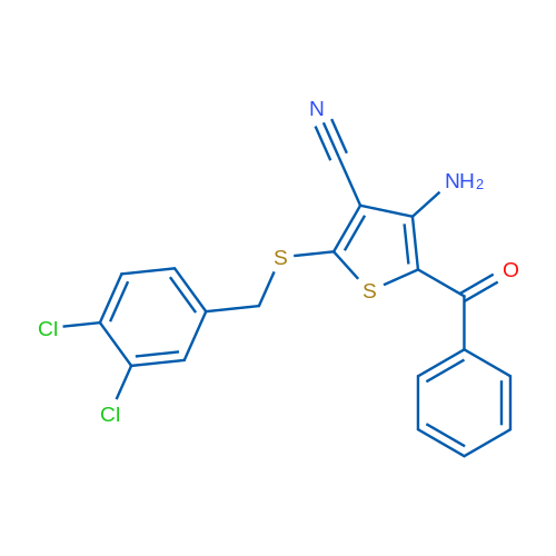 4-Amino-5-benzoyl-2-{[(3,4-dichlorophenyl)methyl]sulfanyl}thiophene-3-carbonitrile 1g