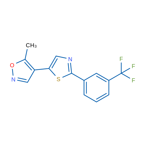 5-Methyl-4-{2-[3-(trifluoromethyl)phenyl]-1,3-thiazol-5-yl}-1,2-oxazole 1g