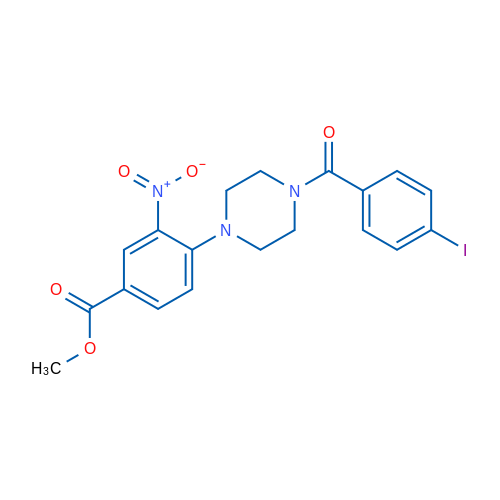 Methyl 4-[4-(4-iodobenzoyl)piperazin-1-yl]-3-nitrobenzoate 1g