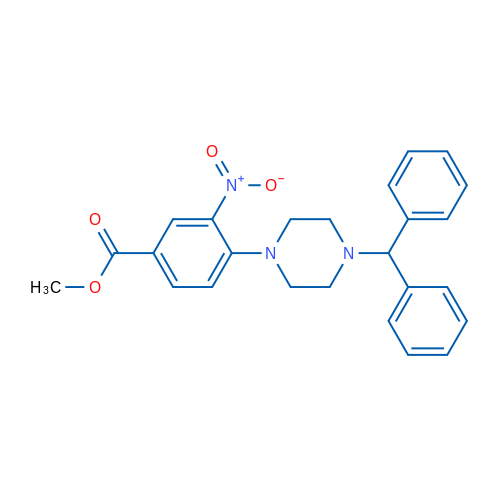 Methyl 4-[4-(diphenylmethyl)piperazin-1-yl]-3-nitrobenzoate 1g