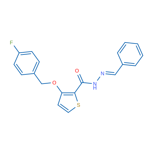 3-[(4-Fluorophenyl)methoxy]-N'-[(1E)-phenylmethylidene]thiophene-2-carbohydrazide 1g