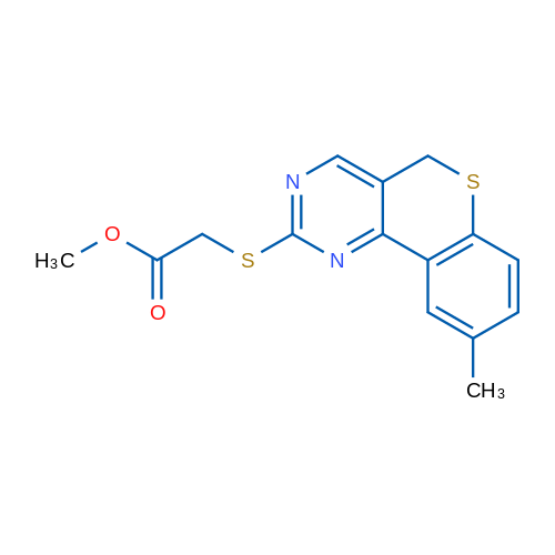 Methyl 2-({9-methyl-5H-thiochromeno[4,3-d]pyrimidin-2-yl}sulfanyl)acetate 1g
