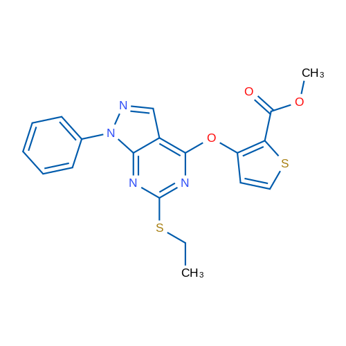 Methyl 3-{[6-(ethylsulfanyl)-1-phenyl-1H-pyrazolo[3,4-d]pyrimidin-4-yl]oxy}thiophene-2-carboxylate 1g
