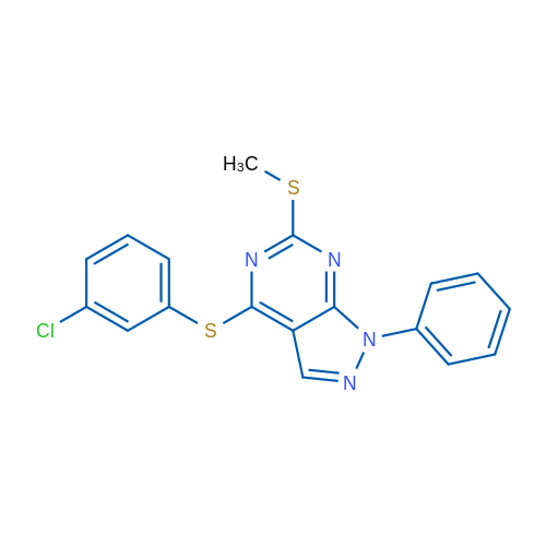 4-[(3-Chlorophenyl)sulfanyl]-6-(methylsulfanyl)-1-phenyl-1H-pyrazolo[3,4-d]pyrimidine 1g