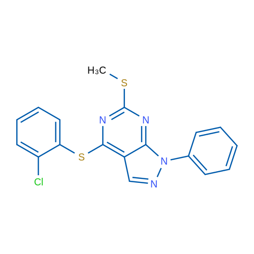 4-[(2-Chlorophenyl)sulfanyl]-6-(methylsulfanyl)-1-phenyl-1H-pyrazolo[3,4-d]pyrimidine 1g