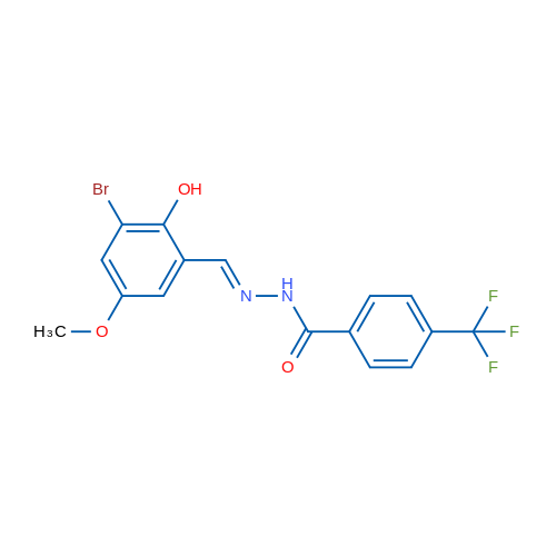 N'-[(1E)-(3-Bromo-2-hydroxy-5-methoxyphenyl)methylidene]-4-(trifluoromethyl)benzohydrazide 1g