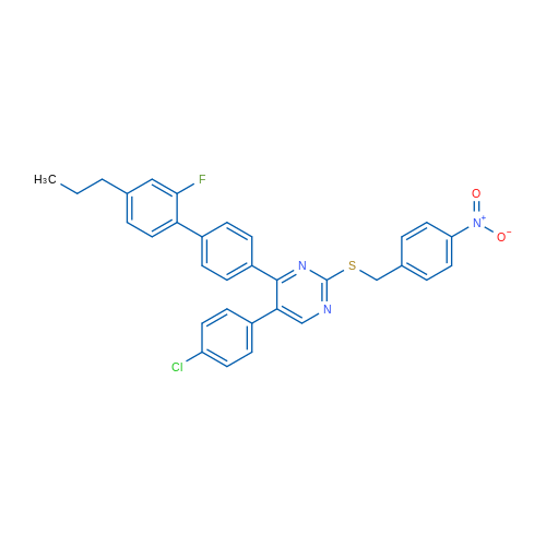 5-(4-Chlorophenyl)-4-{2'-fluoro-4'-propyl-[1,1'-biphenyl]-4-yl}-2-{[(4-nitrophenyl)methyl]sulfanyl}pyrimidine 1g