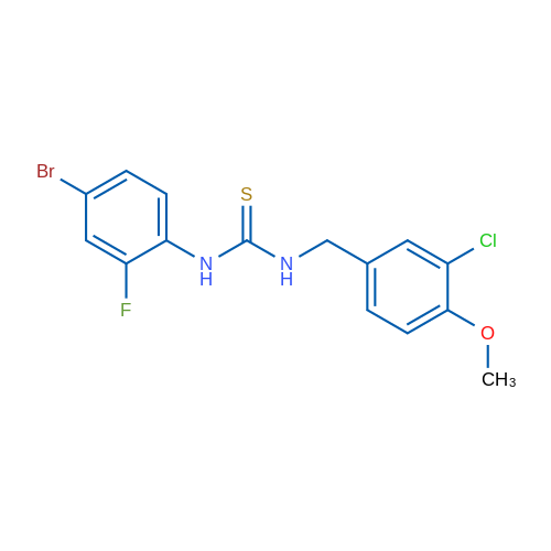 3-(4-Bromo-2-fluorophenyl)-1-[(3-chloro-4-methoxyphenyl)methyl]thiourea 1g