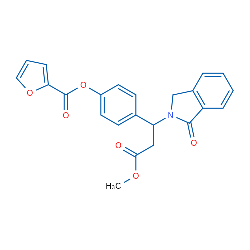 4-[3-Methoxy-3-oxo-1-(1-oxo-2,3-dihydro-1H-isoindol-2-yl)propyl]phenyl furan-2-carboxylate 1g