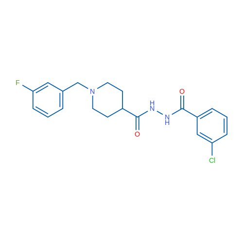 3-Chloro-N'-{1-[(3-fluorophenyl)methyl]piperidine-4-carbonyl}benzohydrazide 1g