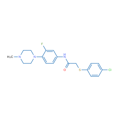 2-[(4-Chlorophenyl)sulfanyl]-N-[3-fluoro-4-(4-methylpiperazin-1-yl)phenyl]acetamide 1g