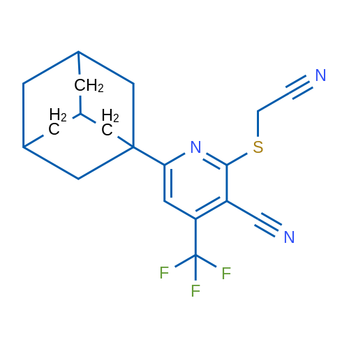 6-(Adamantan-1-yl)-2-[(cyanomethyl)sulfanyl]-4-(trifluoromethyl)pyridine-3-carbonitrile 1g