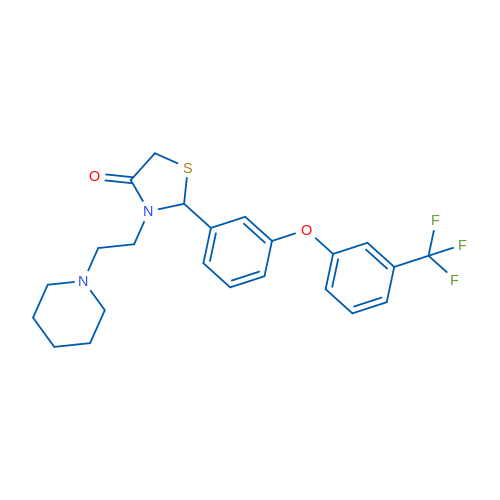 3-[2-(Piperidin-1-yl)ethyl]-2-{3-[3-(trifluoromethyl)phenoxy]phenyl}-1,3-thiazolidin-4-one 1g