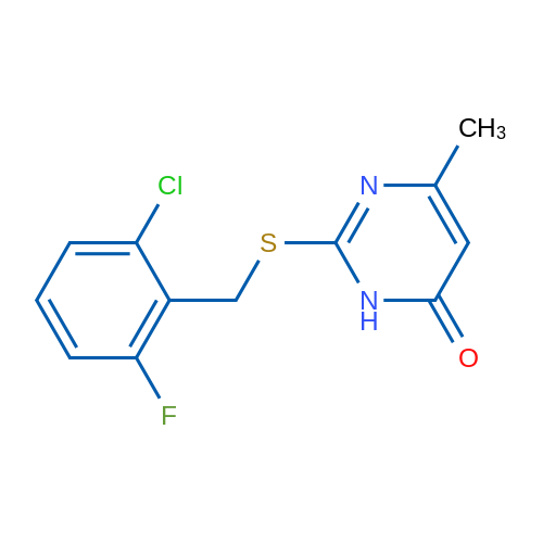 2-{[(2-chloro-6-fluorophenyl)methyl]sulfanyl}-6-methyl-3,4-dihydropyrimidin-4-one 1g