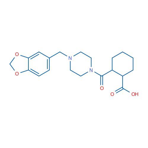 2-{4-[(2H-1,3-benzodioxol-5-yl)methyl]piperazine-1-carbonyl}cyclohexane-1-carboxylic acid 1g